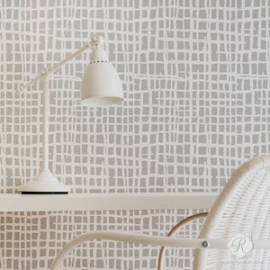 Loose Weave Painted Texture Design Wall Stencil for Bedroom Decor and DIY Wallpaper Pattern image 3