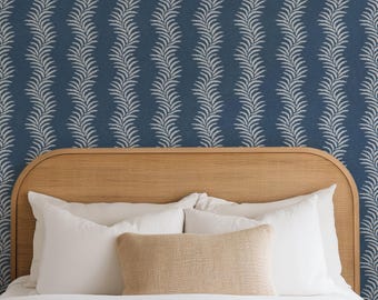 Wavy Fern Stripe Large Wall Stencil for Painted Wallpaper Look