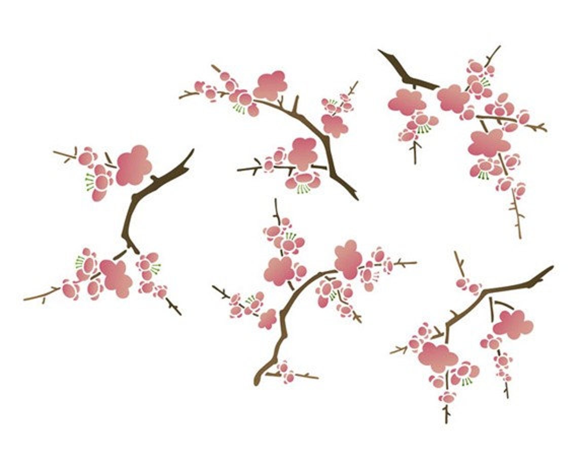 Cherry Blossoms Wall Art Stencils Set Painting Furniture | Etsy