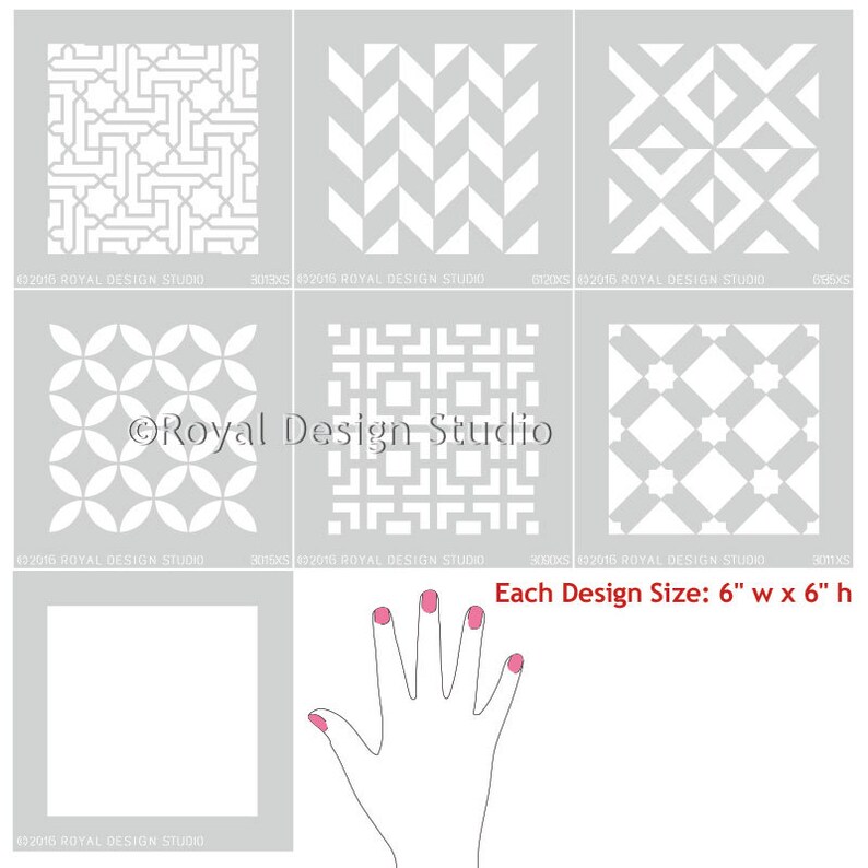 Geometric Moroccan Tile Stencil Set, DIY Home Decor - Etsy