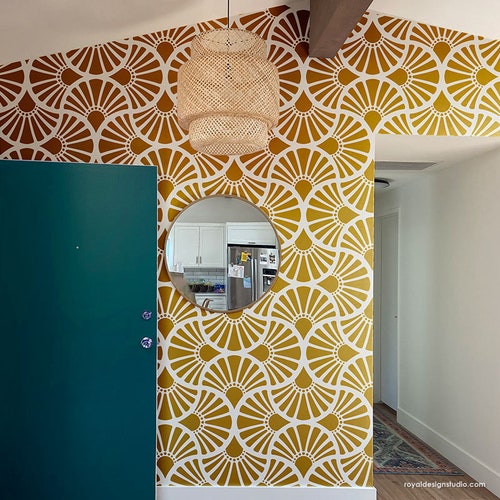 MODERN ART DECO Arch Wall Stencil for Painting. Reusable Etsy UK