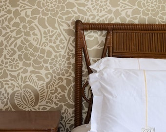 Floral Damask Wall Stencil | Large Francesca Flower Pattern