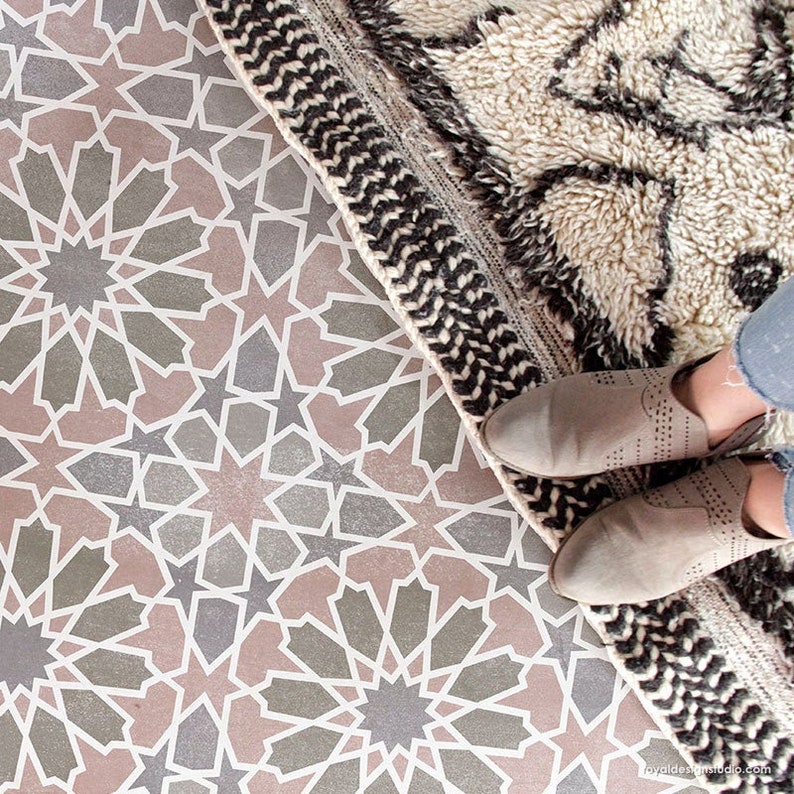 moroccan tile stencil bohemian stencil for painting boho