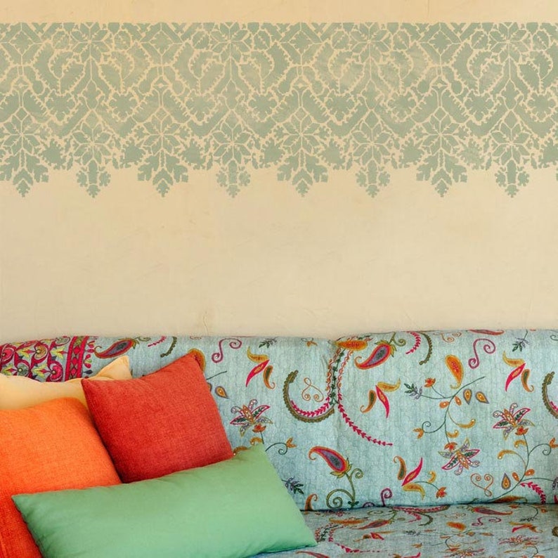 Moroccan Lace Wall Border Stencil – Bohemian Decor, Reusable Mylar - Etsy