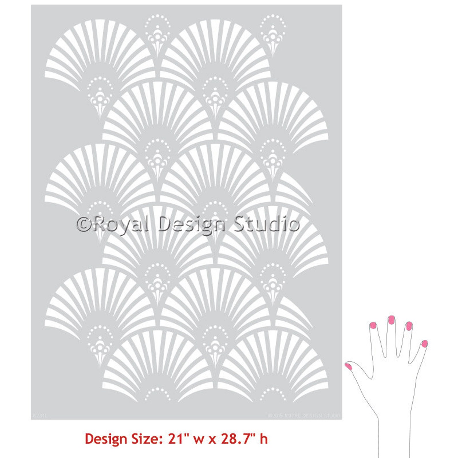 Gatsby Hollywood Glam Art Deco Wall Stencil for Painting Etsy