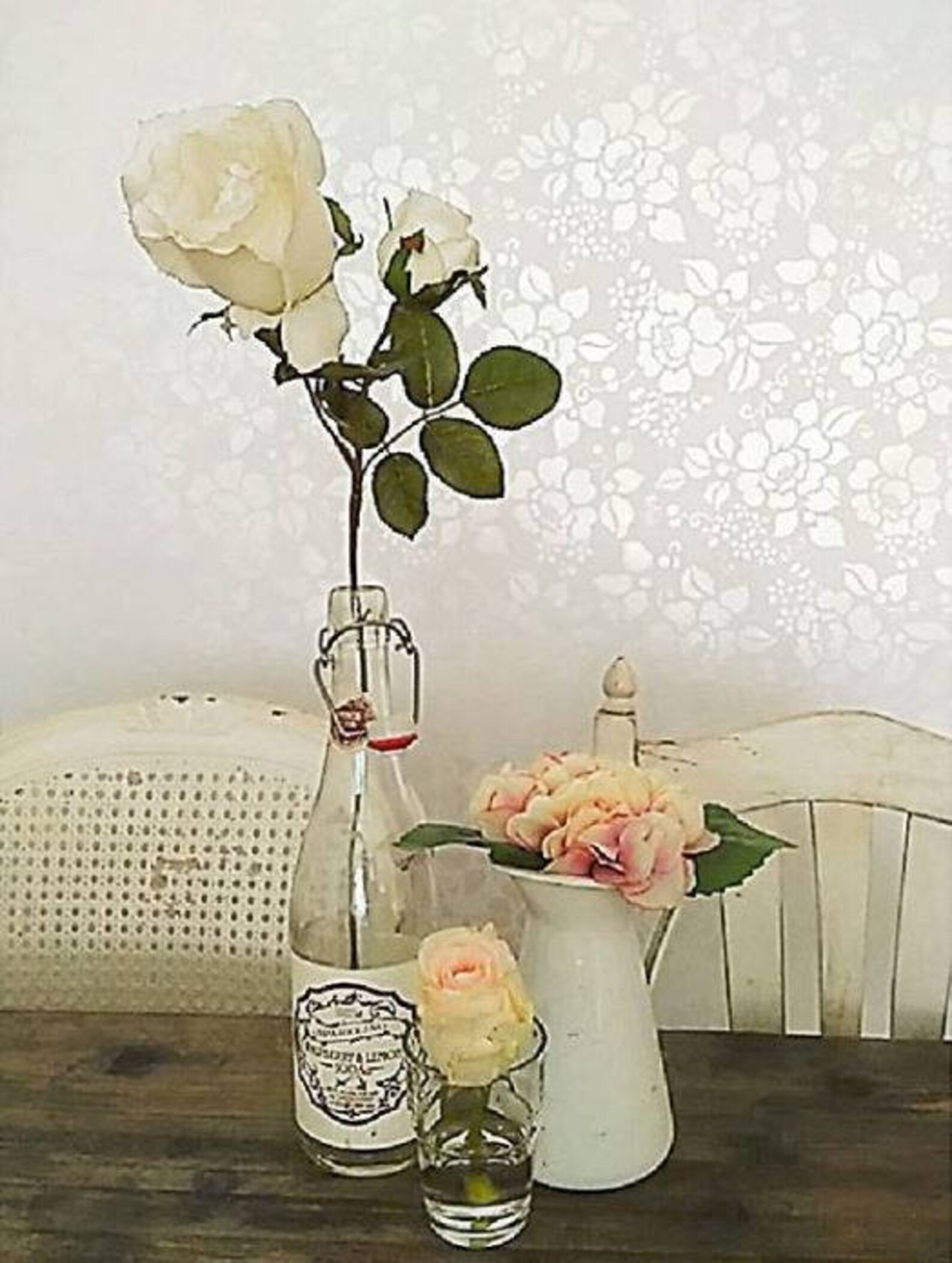 Rose Flower Wall Stencil for Decorating a Feature Wall With a Etsy