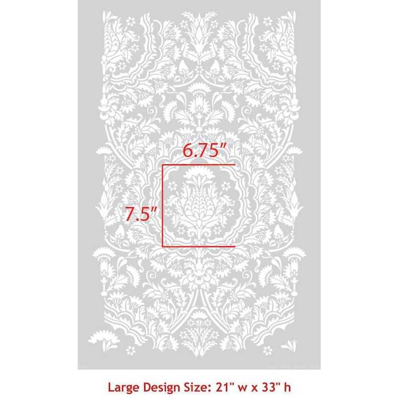 large bohemian floral wall stencil pattern for painting
