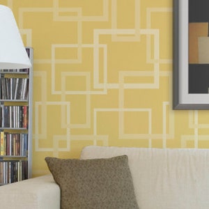 Modern Wall Stencil Hip to be Square Allover Stencil for Easy Painted Wall Decor