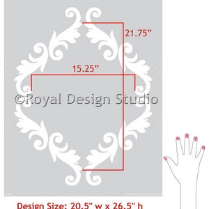 Large Trellis Pattern Wall Stencil Decorate a DIY Wall Mural Design with Classic Damask Wallpaper Look image 3