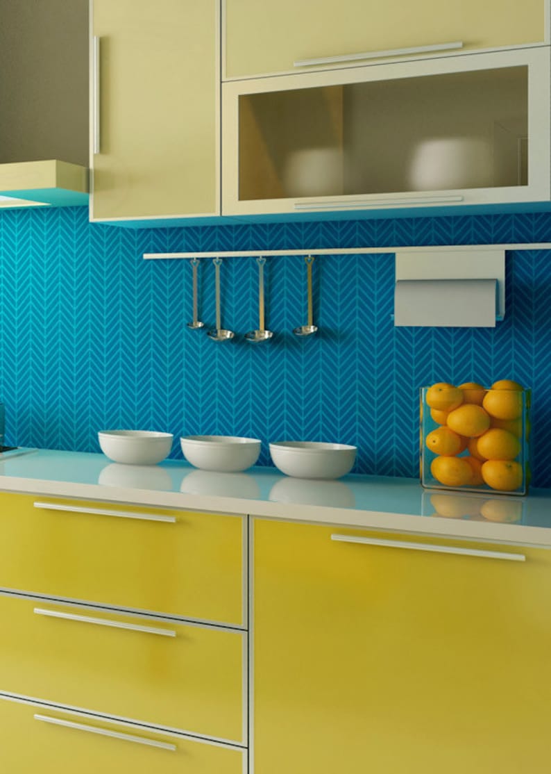 Zig Zag Wall Stencil Paint Herringbone Pattern for a Etsy