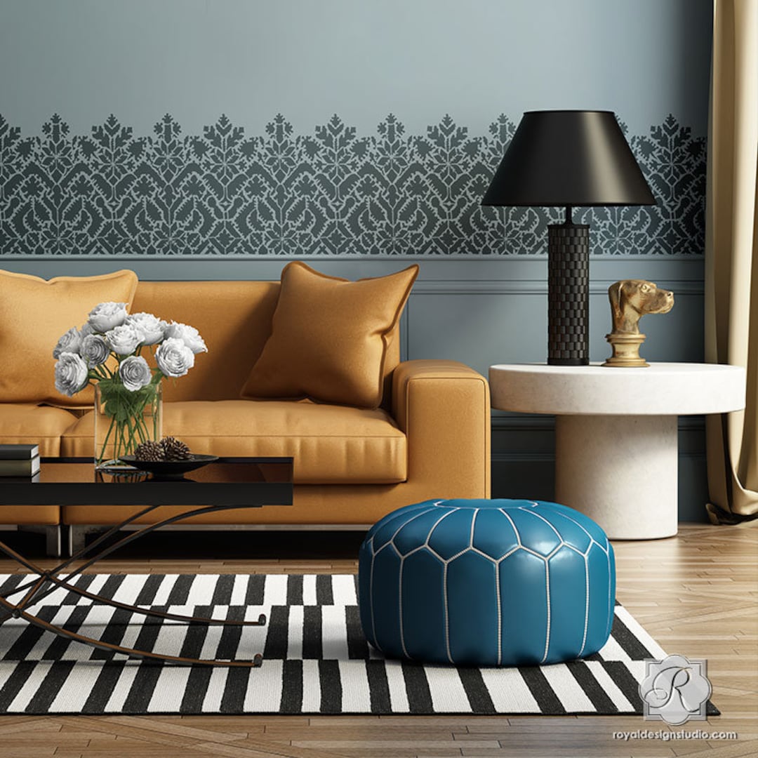 Moroccan Lace Wall Border Stencil - Bohemian Wall Art