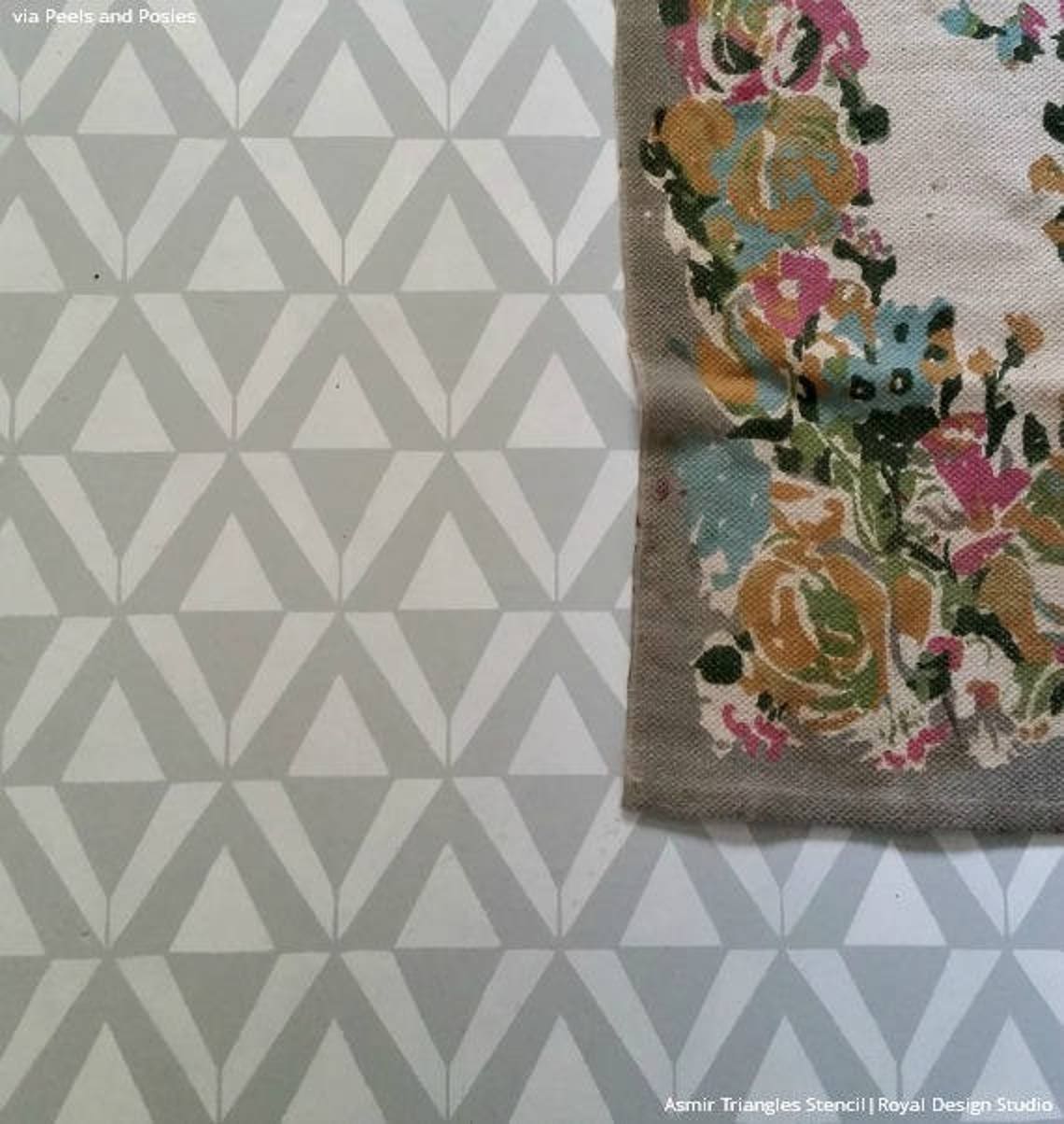 Large Geometric Triangle Wall Stencil for a Painting a Custom Etsy