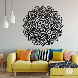 Custom Painted Mandala Wall Pattern Stencil Easy Bedroom - Etsy