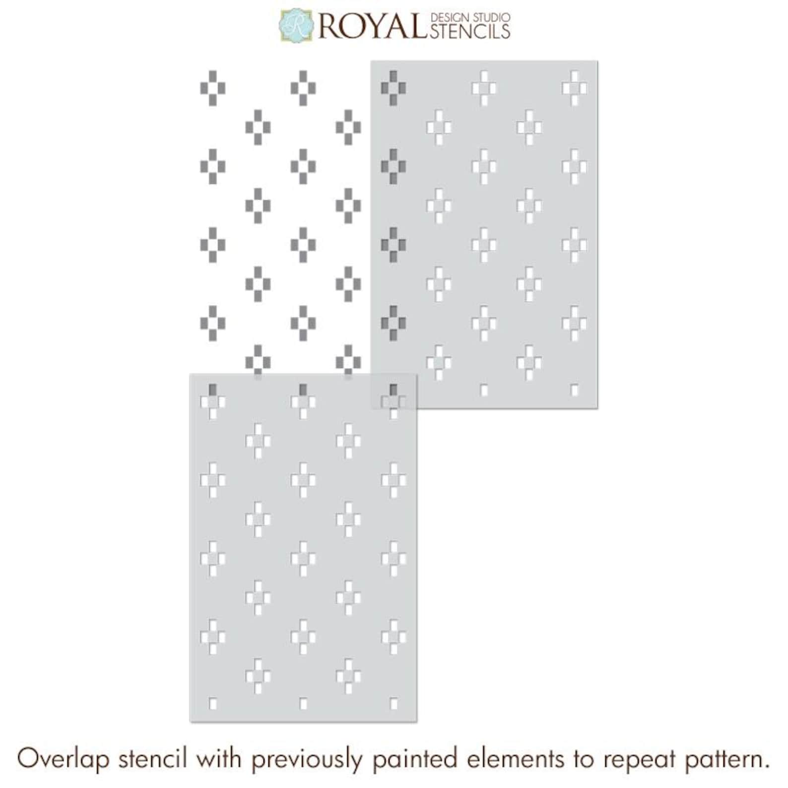 Four Square Check Modern Wall Stencil | Modern Geometric Reusable Wall ...