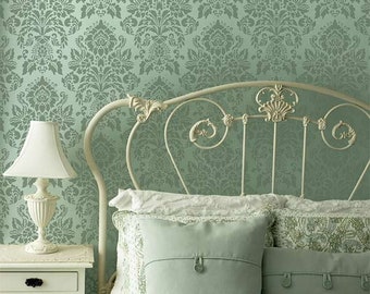 Antoinette Damask Wall Stencil - Shabby Chic Home Decor