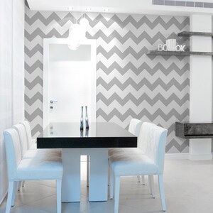 Classic Chevron Wall Stencil Paint Large Chevron Stripes DIY Wallpaper Modern Wall Decor image 2