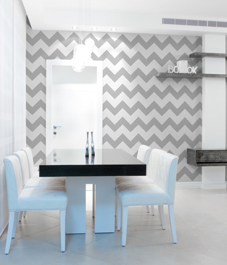 Classic Chevron Wall Stencil Paint Large Chevron Stripes Etsy UK