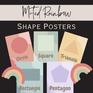 Muted Rainbow Shape Posters For Classroom