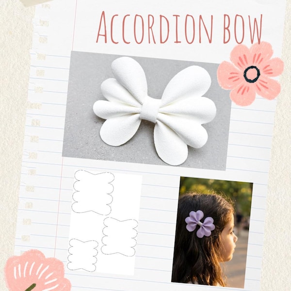 Accordion-style Hair Bow Template | Felt & Faux Leather Pattern (Digital Download)