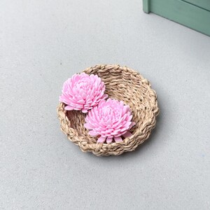 Handmade Chrysanthemum Hair Clips for Girls – Toddler Flower Hairclips – First Hair Accessories – Set of 2 - Ready to ship