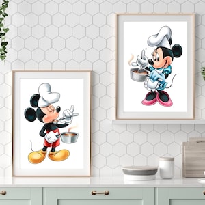 Chef Maus Küche Wandkunst | Disney Wand Kunst Digital Dekor Download Druckbare Mickey Wandkunst