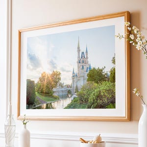 ミニマルなディズニーワールドシンデレラ城のプリント、WDW