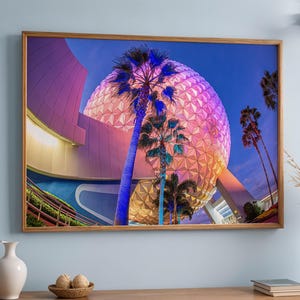 Epcot Spaceship Earth at Night Wall Art | Disney Wall Art Digital Wall Art Download Digital Print Disney World Wall Art