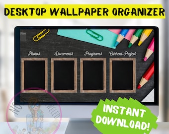 Chalkboard Art Desktop Organizer Wallpaper Desktop Blogger Organizer Computer Background Desktop Planner Desktop Wallpaper Organizer ADHD