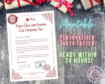 Personalized Letter from Santa Claus PRINTABLE | Kids Santa Letter | Christmas Note | Holiday Letter