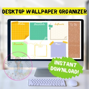 White Board Desktop Organizer Wallpaper Desktop Blogger Organizer Computer Background Desktop Planner Desktop Wallpaper Organizer ADHD image 1