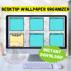 Paper Notes Desktop Organizer Wallpaper Desktop Notes Blogger Organizer Computer Background Desktop Planner Desktop Wallpaper Organizer ADHD image 1