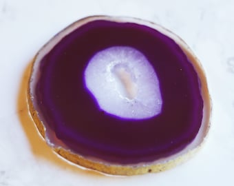 Large Purple Genuine Agate Gemstone Coaster