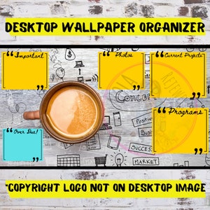 Coffee Notes Desktop Organizer Wallpaper Desktop Blogger Organizer Computer Background Desktop Planner Desktop Wallpaper Organizer ADHD image 3