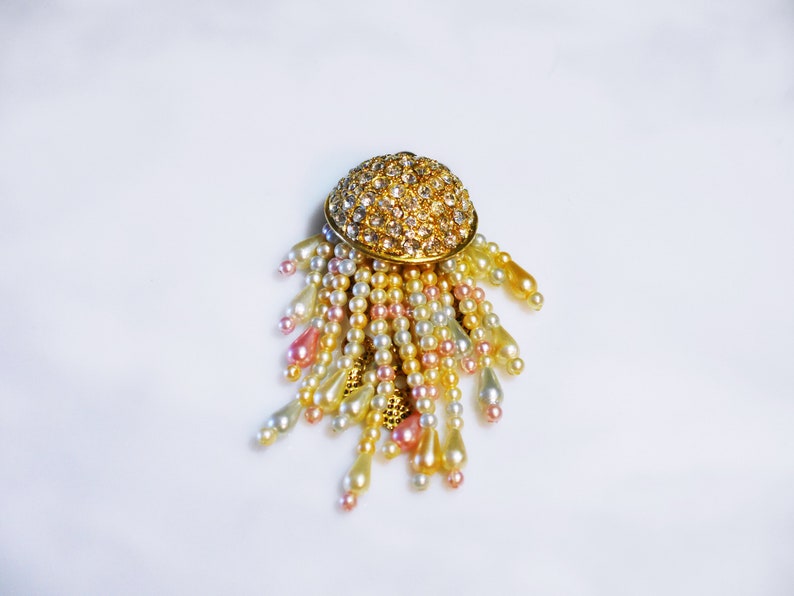 Unique One of a Kind Under the Sea Recycled Vintage Jellyfish Charm Pendant Jewelry Making Supply image 2