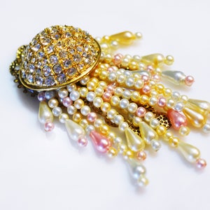 Unique One of a Kind Under the Sea Recycled Vintage Jellyfish Charm Pendant Jewelry Making Supply