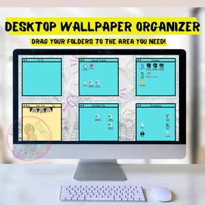 Paper Notes Desktop Organizer Wallpaper Desktop Notes Blogger Organizer Computer Background Desktop Planner Desktop Wallpaper Organizer ADHD image 2