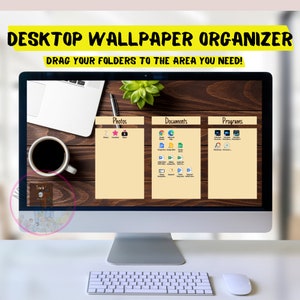 Wood Desk Desktop Organizer Wallpaper Desktop Blogger Organizer Computer Background Desktop Planner Desktop Wallpaper Organizer ADHD image 2