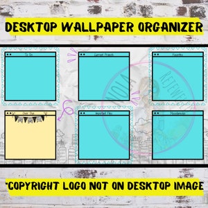 Paper Notes Desktop Organizer Wallpaper Desktop Notes Blogger Organizer Computer Background Desktop Planner Desktop Wallpaper Organizer ADHD image 3