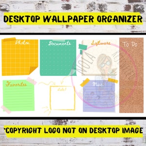 White Board Desktop Organizer Wallpaper Desktop Blogger Organizer Computer Background Desktop Planner Desktop Wallpaper Organizer ADHD image 3