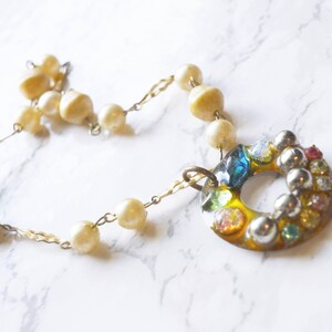 Recycled One of a Kind Handmade Beaded Rhinestone Trinket Beach Mermaid Fashion Boho Chain Necklace image 7