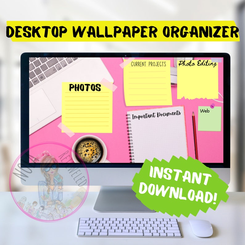 Desktop Organizer Wallpaper Desktop Notes Blogger Organizer Etsy