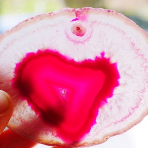 Large Pink Genuine Agate Gemstone Coaster | Home Decor