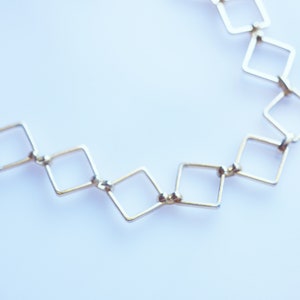 Gold-Toned Recycled Fashion Box Chain Link Choker Style Necklace image 1