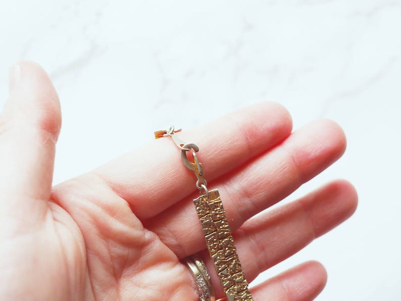 Recycled Vintage Antique Gold Toned KK Stamped Metal Roman Bracelet image 5
