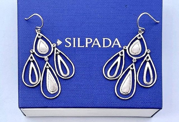 Silpada Sterling Silver, Rain Dance, Dangling Teardrop Chandelier Earrings W3069