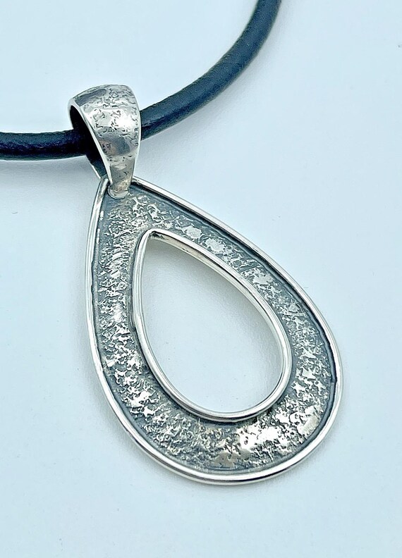 Silpada Sterling Textured Open Teardrop Pendant -… - image 4