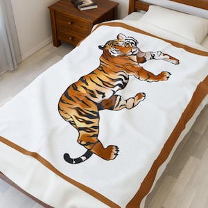 Fierce Tiger Samt-Plüsch-Decke - Gemütlicher Überwurf für Tierliebhaber, Wohnkultur, Kinderzimmer, Wildtier-Enthusiasten, Geschenke