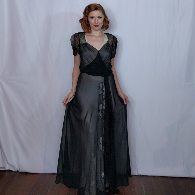 sheer black gown