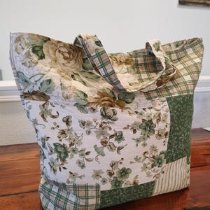 Women's New Handmade Shoulder Bag in Quilt Patchwork "Cheater" Fabric