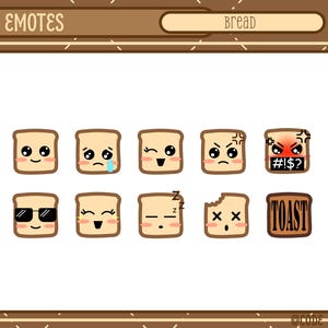 Söta bröd-emojis för Twitch